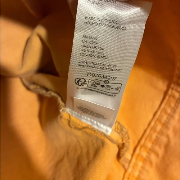 Free People Avery Denim Jacket in Orange We the Free Sz M Oversized Relaxed Fit - Picture 9 of 9